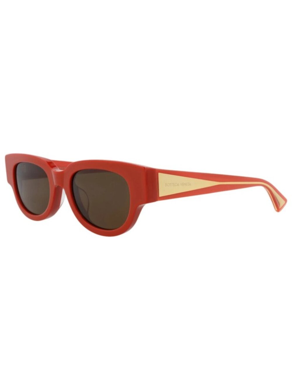 New Bottega Veneta Women's Sunglasses Round Oval Recycled Acetate Frame Orange